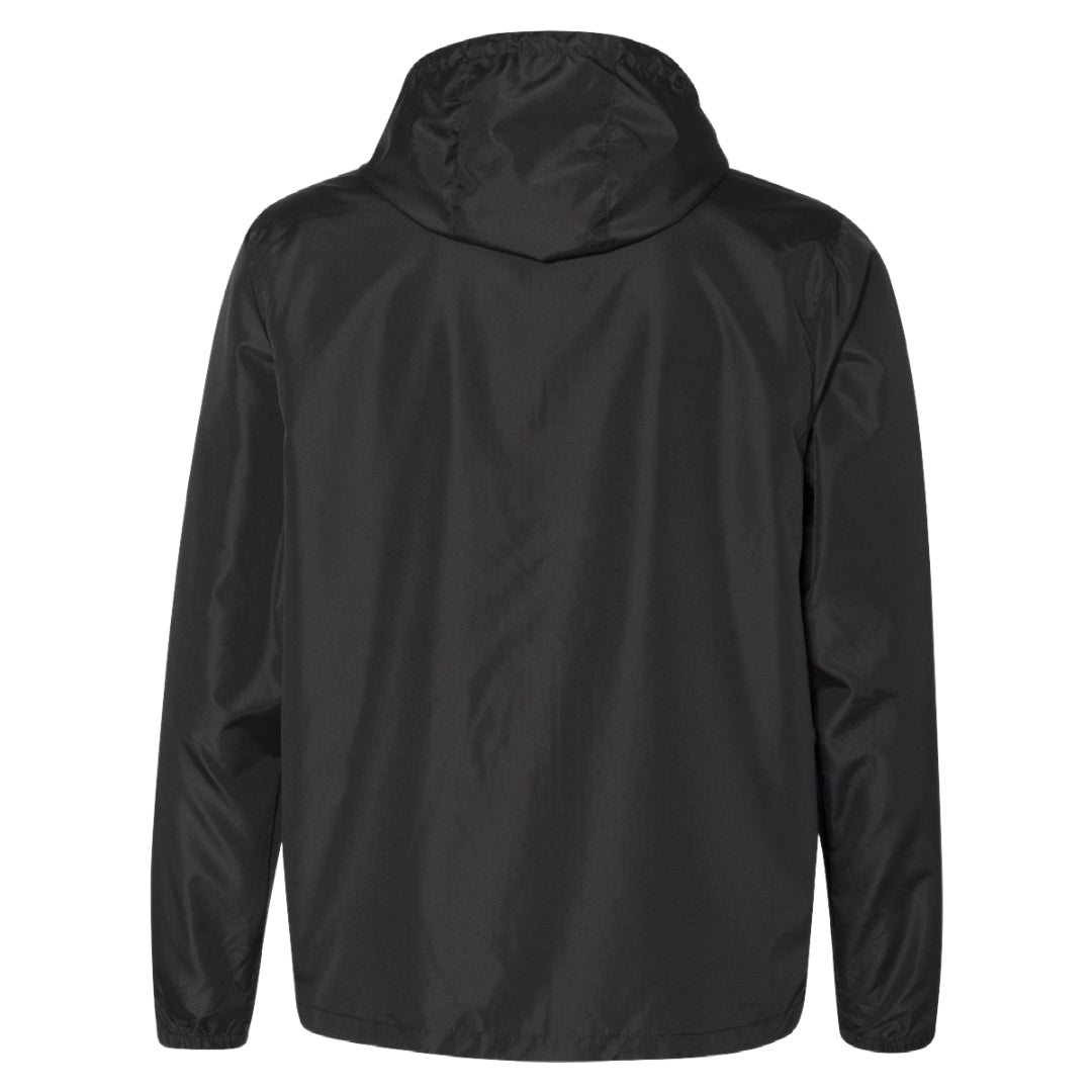 Back of Aspect Windbreaker in black